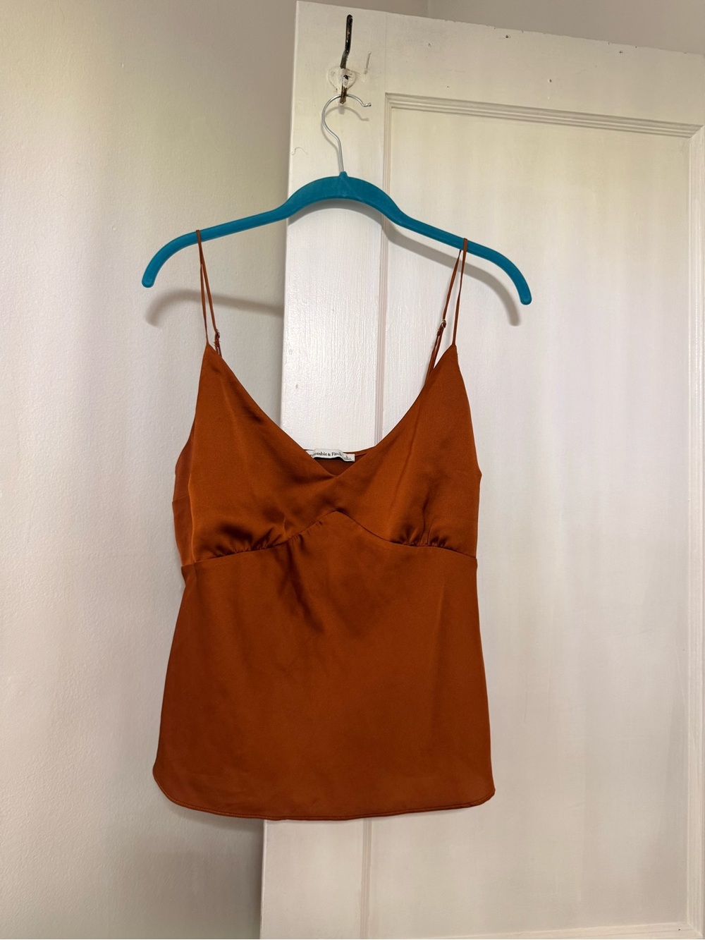 Abercrombie and Fitch Satin V-Neck Spaghetti Strap Top